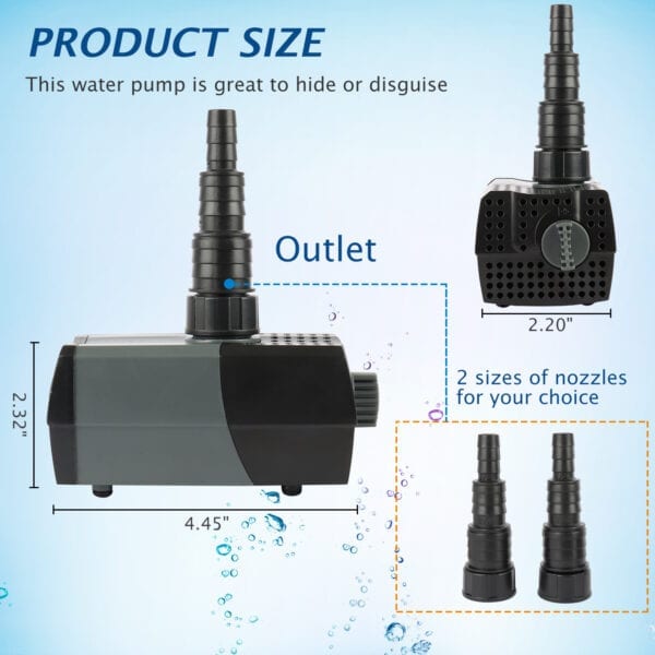 370 GPH Submersible Water Pond Pump - Image 3