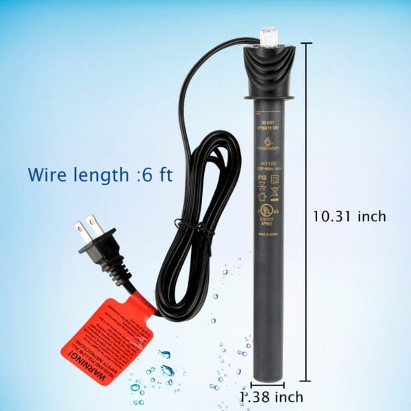 WaterRebirth HT-100 Submersible Aquarium Heater Engineering Plastic housing UL Listed- Fish Tank Heater - Water Heater for Fish Tank - Marine Water Heater - Aquarium Heater(100W) - Image 4