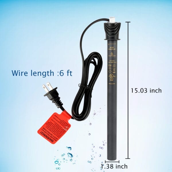 WaterRebirth HT-300 Submersible Aquarium Heater Engineering Plastic housing UL Listed- Fish Tank Heater - Water Heater for Fish Tank - Marine Water Heater - Aquarium Heater(300W) - Image 4