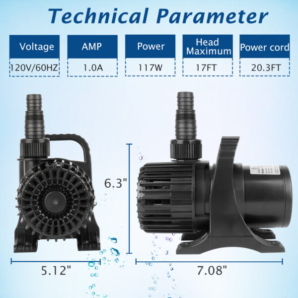 2200 GPH Submersible Water waterfall Pump - Image 4