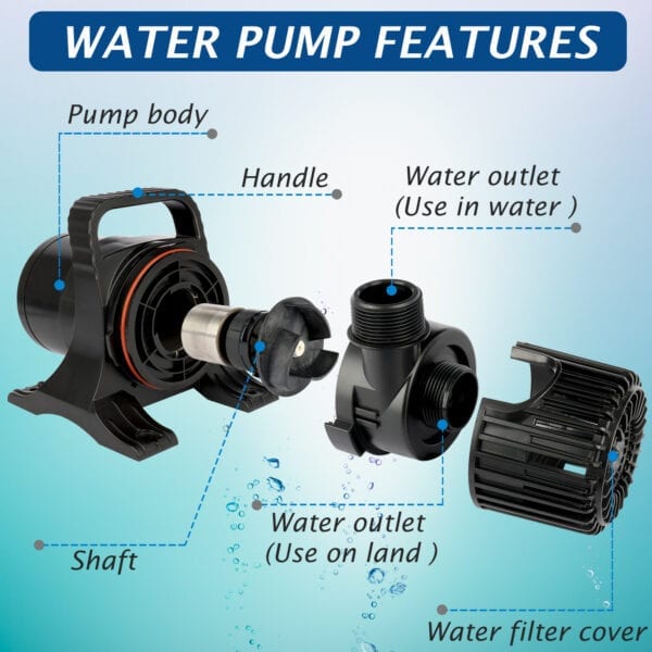 2900 GPH High Flow Pond waterfall Pump - Image 6