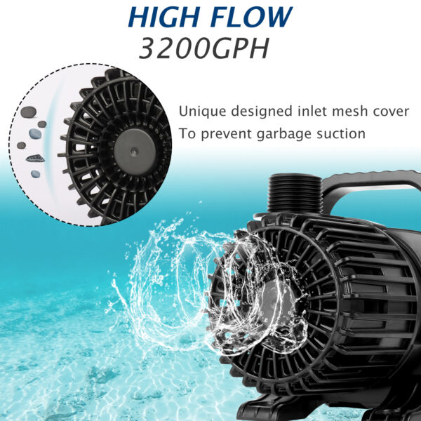 3200 GPH Submersible Pond Waterfall Pump - Image 2