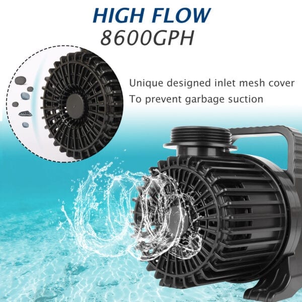 WaterRebirth PS-8600 High Flow Submersible Water Pump - Pond Pump - Submersible Pump - Water Fountain Pump - Aquarium Pump (515W) - Image 2