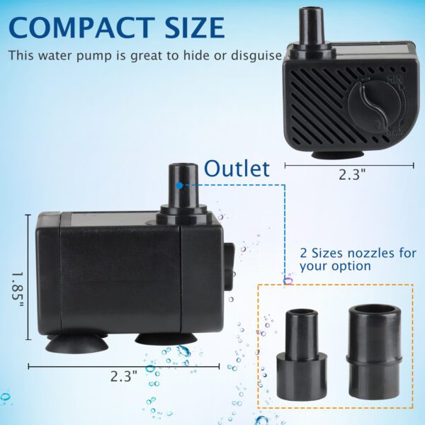 miniature submersible water pump fountain WaterRebirth P-800 - Image 3