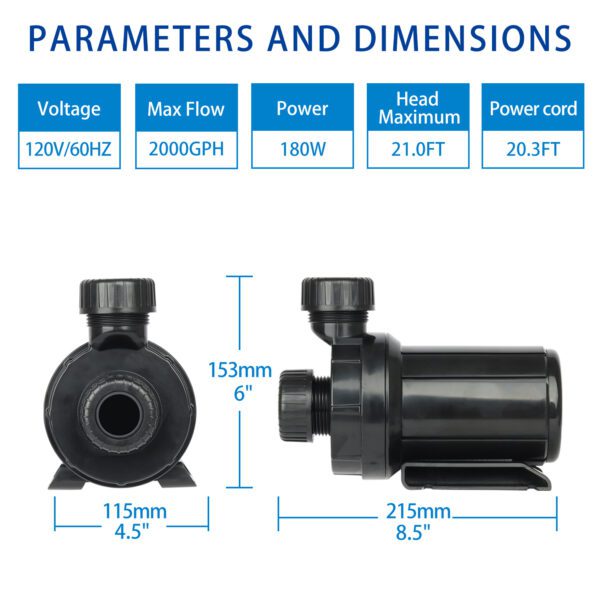 Koi Pond Pump Outdoor Submersible - Image 2