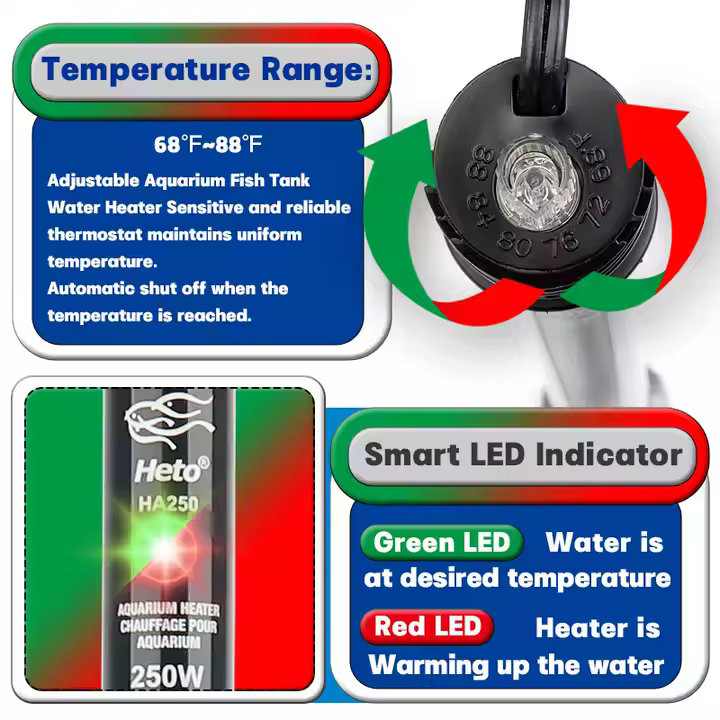 100W Adjustable Aquarium Heater, Anti-dry Burn Function, Can Be Used for Freshwater Aquariums, Aquatic Plants Breeding - Image 2