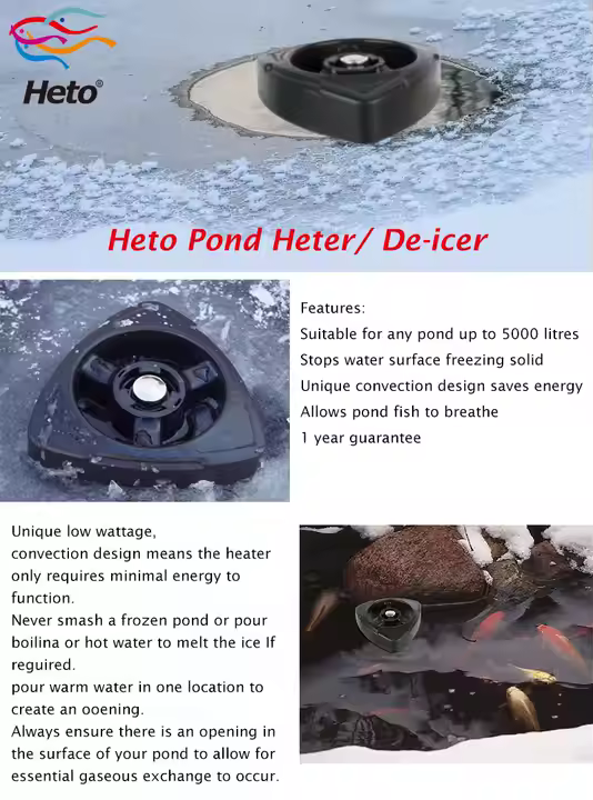 Heto 300 Watts Floating and Submersible Pond Heater, Pond Heating Pet Products Pond Deicer Fish Pool Heater - Image 2
