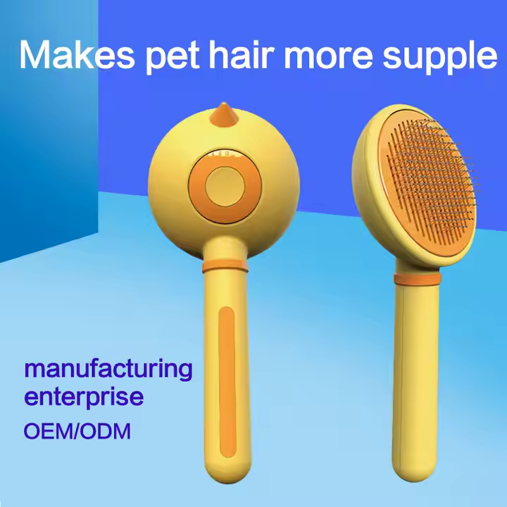 Fluffy Pet Grooming Tool Safe Self-Cleaning Slicker Brush for Cats and Dogs Hair Remover Comb - Image 3