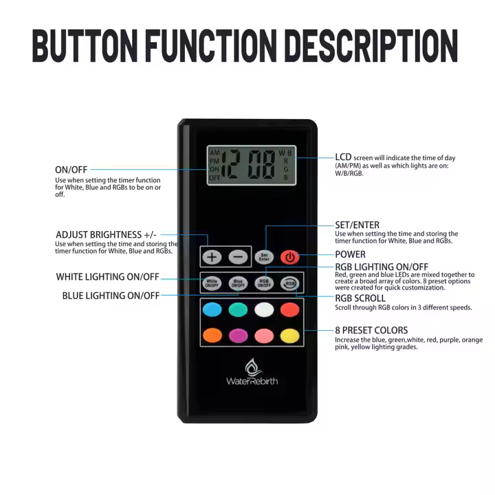Heto SSL-48 Aquarium Plant Led Fish tank Light Led Aquarium Lamp Remote Control Reef Led Light Aquarium Led Light - Image 4