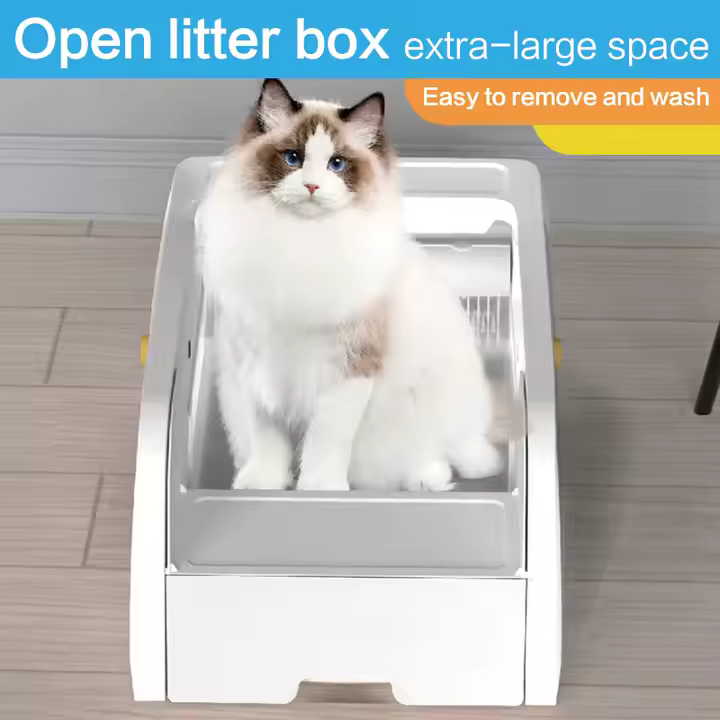 2025 Hot Selling Wholesale Cat Autoclean Litter Box Smart Pet Electric Semi-automatic Quick Self Cleaning Cat Litter Box - Image 2