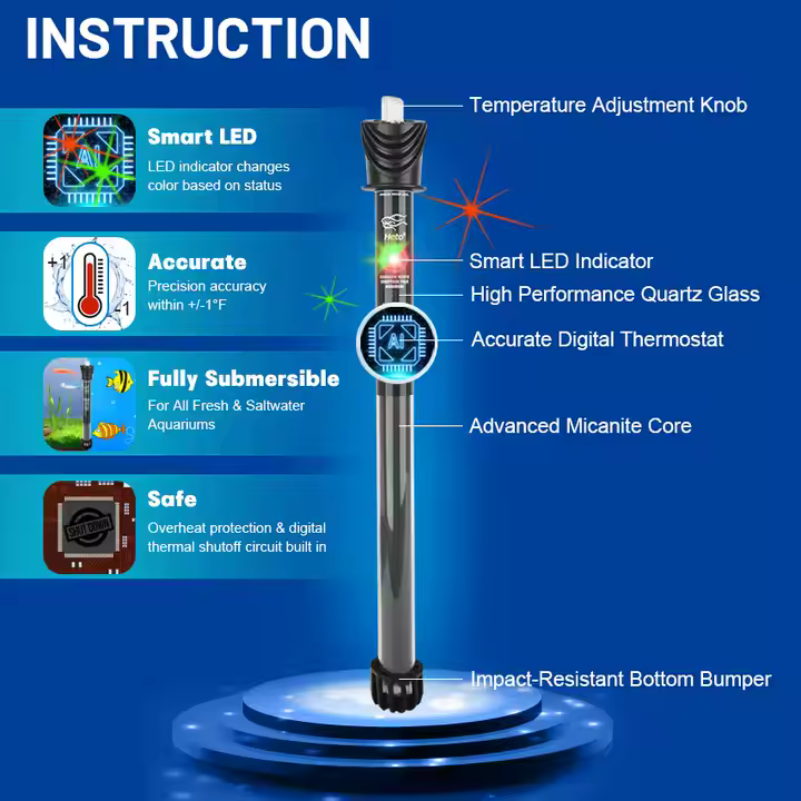 Factory Price Mini Quartz Heater Aquarium Hydor Aquarium Heater Glass Aquarium Digital Heater - Image 4