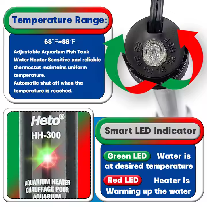 100W Adjustable Aquarium Heater, Anti-dry Burn Function, Can Be Used for Freshwater Aquariums, Aquatic Plants Breeding - Image 5