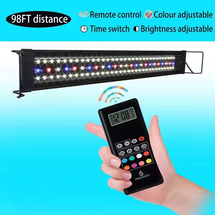 Heto 24'' Remote Control Full Spectrum Aquarium Fish Tank Led Light Led Aquarium Light for Saltwater - Image 5