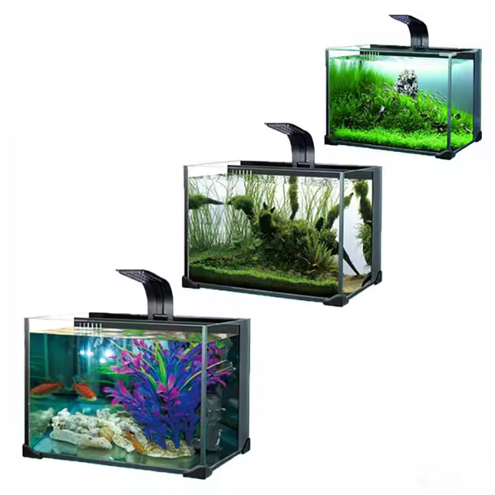 Aquariums for Fish and Shrimp Raising Glass Aquariums with Led Light Heto Nano tank - Image 6