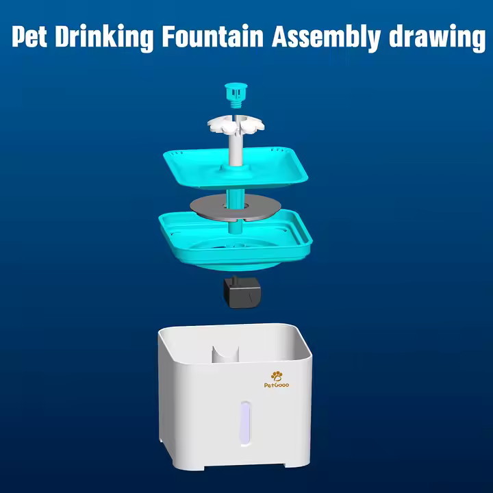 Cat Water Fountain,Upgraded Pet Water Fountain Dog Cat Water Dispenser,Ultra Quiet Cat Drinking with Filter Replacement - Image 7