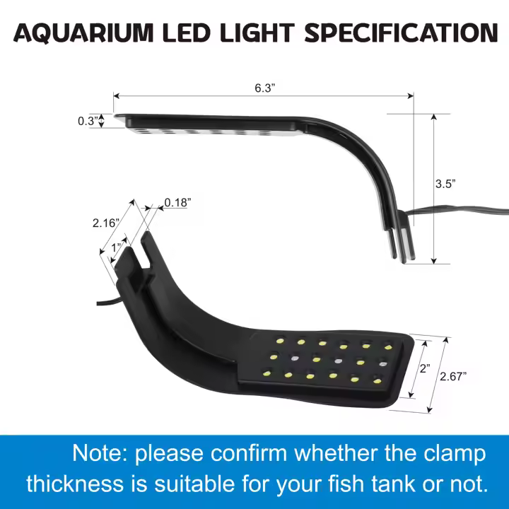 Factory Direct Sale Black 4W Small Clip Light with Touch Button for Indoor Fish tank Lighting - Image 7