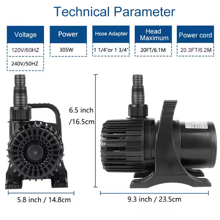 220V 50HZ High-Pressure Submersible Water Fountain Pump 20000LPH for Aquarium Garden Pond & Waterfall Customized OEM Support - Image 4