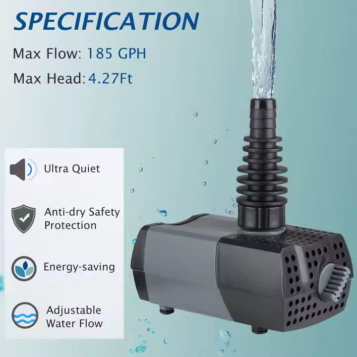 Aquarium HSUP-700 Electric Water Submersible Pump With Fountain Jets Automatic Recirculation Water-filled Cooling System No reviews yet - Image 6