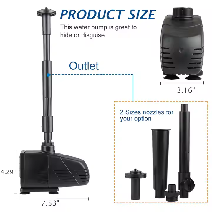 Factory Wholesale PF-2000 Submersible Pond Pump with Double Fountain Effect Water Fountain Pump - Image 5