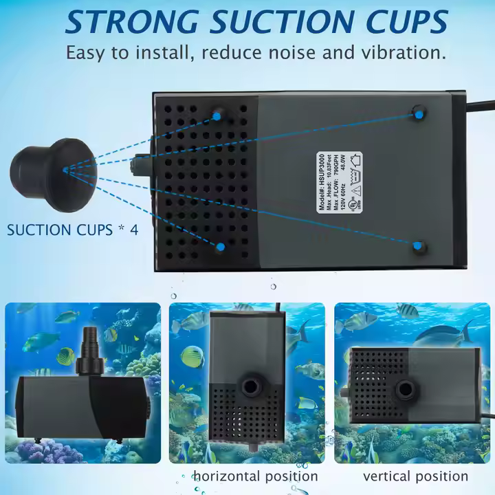 Heto 1320GPH/5000L Submersible Pump for Koi Aquariums Pond Fountains 5000LPH Pump for Aquariums and Koi Ponds - Image 3