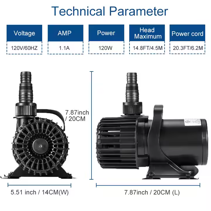 Factory Direct 110V 220V 240V Submersible Water Pump for Koi Pond Pool Waterfall Fountains Fish Tank Aquarium 2700GPH 10000L/h - Image 3