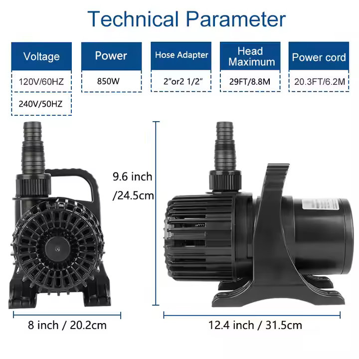 Heto PG-11000 High Flow Submersible Water Pump High Head Garden Fountain Pump Waterfall Pumps Irrigation Hydroponic Pond Pump - Image 3