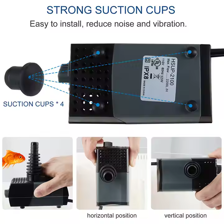 HSUP-2100 Aquarium Fountain Pond Pump - Image 4