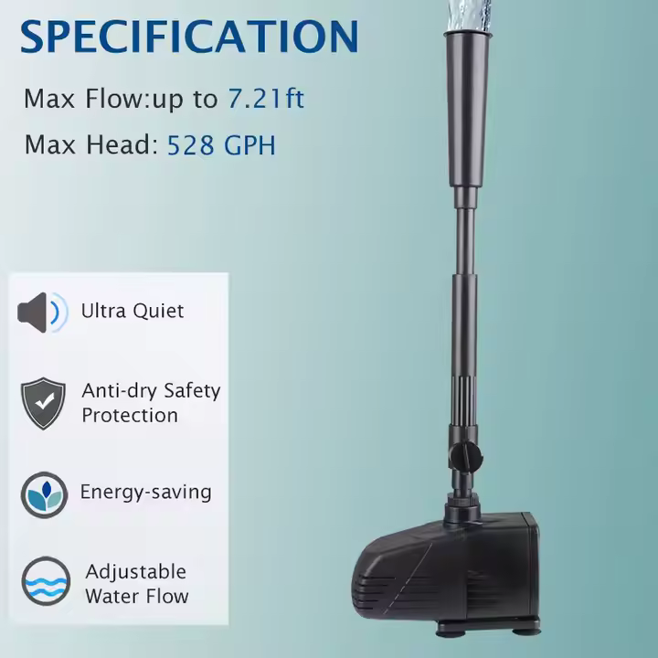 Factory Wholesale PF-2000 Submersible Pond Pump with Double Fountain Effect Water Fountain Pump - Image 6