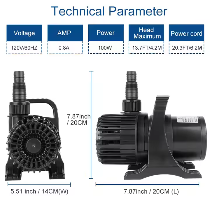 Factory Direct Heavy Duty Pond Water Pump Aerator and Filter System for Koi Fish Ponds Fiberglass Ponds Stock Tank Submersible - Image 2