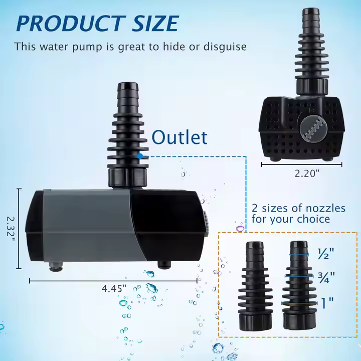 Aquarium HSUP-700 Electric Water Submersible Pump With Fountain Jets Automatic Recirculation Water-filled Cooling System No reviews yet - Image 5