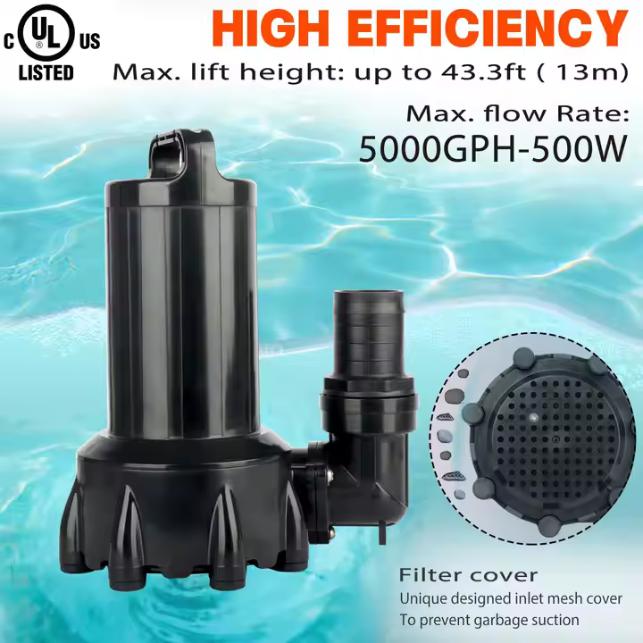 PB-5000 High Flow Submersible Water Pump Home Inline Submersible Pump Water Transfer Aquarium Pump - Image 4