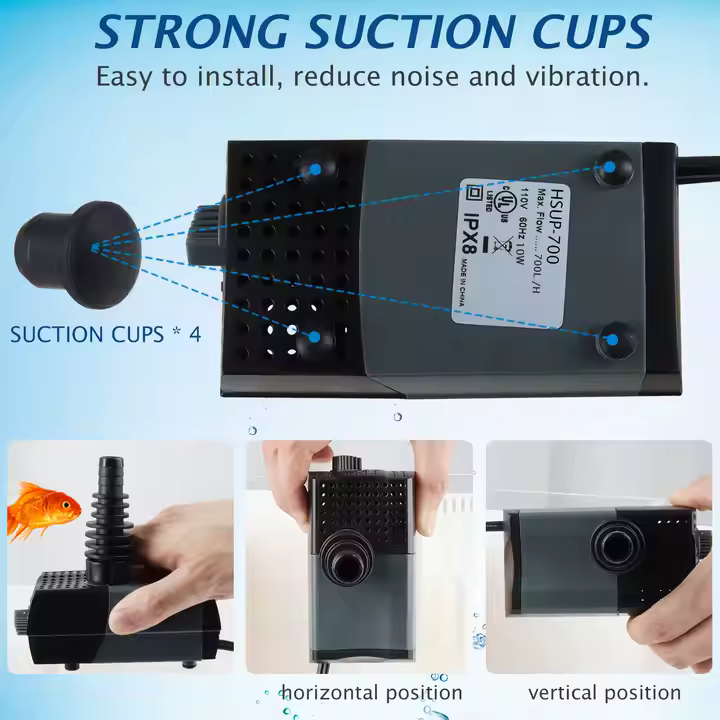 Aquarium HSUP-700 Electric Water Submersible Pump With Fountain Jets Automatic Recirculation Water-filled Cooling System No reviews yet - Image 4
